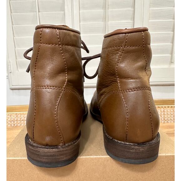 Frye Men's Tyler Lace Up Boots Cognac Full Grain Leather Size 8 NWOB Classic - Picture 10 of 12